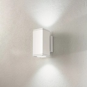 Applique NEVADA 9x12 cm per esterni in alluminio Bianco con diffusore in vetro