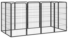 Box Cani 12 Pannelli Nero 50x100 Cm Acciaio Verniciato Polvere /