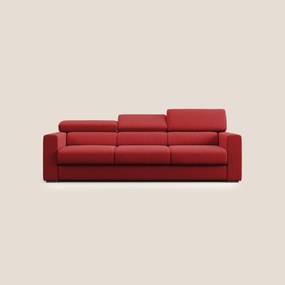 Dylan divano a 3 sedute con pouf estraibile poggiapiedi in tessuto simil cotone impermeabile T13