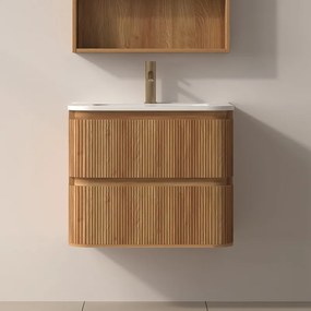 Mobile bagno 60 cannettato con lavabo solid stone | KAM-NORTH-60 - KAMALU