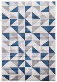 Tappeto Casa triangoli geometrico beige e blu, L 170 x L 120 cm