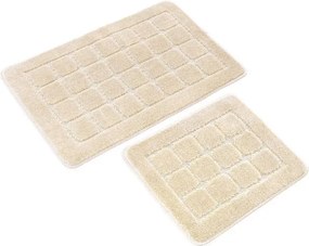 Set di tappetini per il bagno color crema 2 pz 50x80 cm Kareli – Foutastic