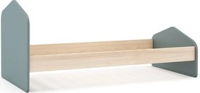 Letto da bambini di colore naturale/verde polveroso con effetto pino con rete inclusa 90x190 cm Estefania – Marckeric