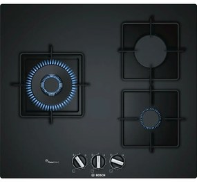 tavolo gas in vetro piano di lavoro semifiore nero 60 cm - ppc6a6b10 - bosch