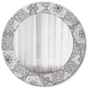 Specchio rotondo stampato Ornamenti geometrici fi 50 cm