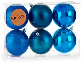 Set di palline di Natale Azzurro Plastica 7 x 8 x 7 cm (12 Unità)