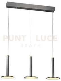 Tua, lampada a sospensione 3 luci, nichel satinato, led/27w 3000k 2...