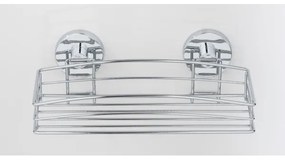 WENKO 20883100 - Mensola rotonda VACUUM-LOC in acciaio 26x15,3 cm cromo lucido