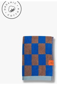 Asciugamano in cotone biologico blu-marrone 50x90 cm Retro - Mette Ditmer Denmark