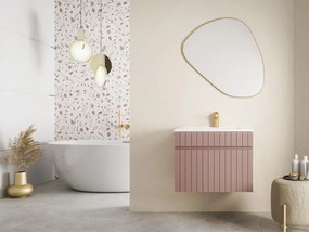 Mobile sotto lavabo sospeso scanalato 60 cm Rosa - SATARA