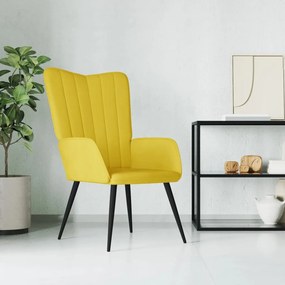 Sedia Relax Giallo Senape İn Velluto /