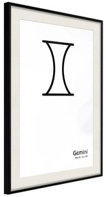 Poster  Zodiac: Gemini II  Cornice Quadri Cornice nera con pass-partout, Larghezza x Altezza Home decor 20x30