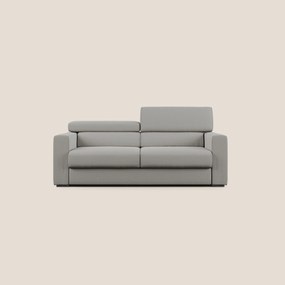 Dylan divano allungabile con pouf estraibile poggiapiedi in tessuto fiammato simil cotone impermeabile T19