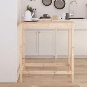 Tavolo Da Bar 100x50x110 Cm İn Legno Massello Di Pino /