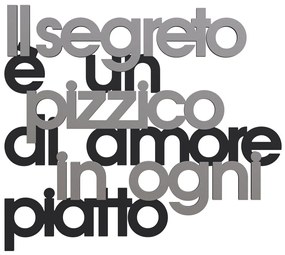 Callea Design Scritta da parete in legno "Il segreto è un pizzico..." -in varie colorazioni NERO 48 x 42 cm