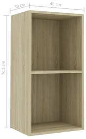 Libreria 5 Ripiani Rovere Sonoma 40x30x76,5cm Legno Multistrato