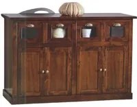 Madia credenza 4 cassetti 4 porte tinta noce l.130 p.50 h.85