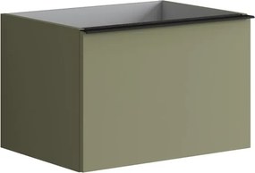 Mobile da bagno sospeso sotto lavabo L 60 x H 40 x P 45.5 cm verde salvia, 2 cassetti Pixel plain