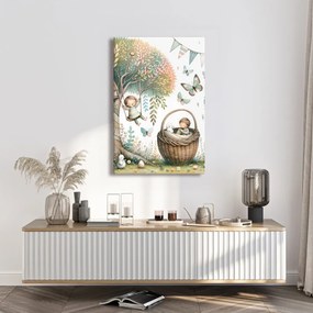 Quadro su tela – Giornata dei bambini tra alberi e farfalle