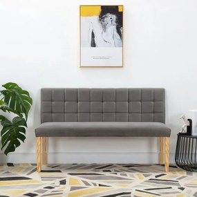 Panca 140 Cm Grigia İn Velluto /