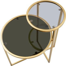 Tavolino rotondo in oro 40x50 cm - Mauro Ferretti