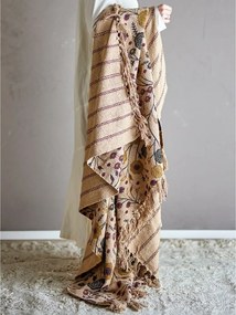 Coperta marrone in cotone riciclato 130x160 cm Eydis – Bloomingville