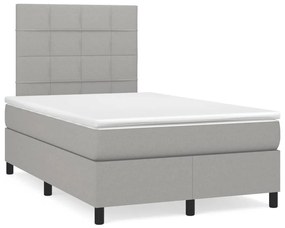 Giroletto A Molle Con Materasso Grigio Chiaro 120x190cm Tessuto /