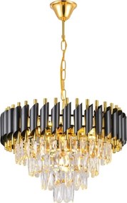 Brilagi - Lampadario a catena ECLIPSE 7xE14/10W/230V Ø 48 cm nero/oro