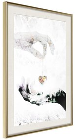 Poster  Give Me Your Heart  Cornice Quadri Cornice d'oro con passe-partout, Larghezza x Altezza Home decor 20x30