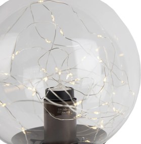 Lampada da tavolo Hotel Chic bronzo scuro con vetro trasparente incl. cavo E27 - Pallon Trend
