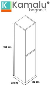 Kamalu - Composizione bagno sospesa 60 cm effetto marmo cemento | LAC-AMFI-60