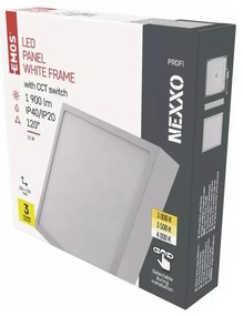 Plafoniera LED bianca 22,5x22,5 cm Nexxo - EMOS