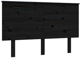 Giroletto con Testiera Nero 120x200 cm in Legno Massello