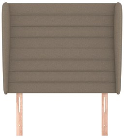Testiera ad orecchio tortora 103x23x118/128 cm in tessuto