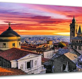 Stampa su tela Bergamo Veduta, multicolore 135 x 90 cm