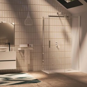 Porta doccia scorrevole, L 167-169 cm x H 195 cm x SP 6 mm, profilo cromo