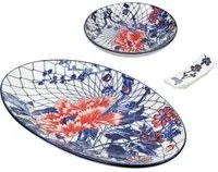 Set sushi 3 pezzi con decori rossi, bianchi, blu Sushiko