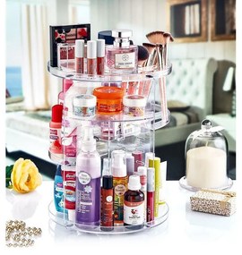 Organizer da bagno girevole in plastica trasparente per cosmetici - Hermia