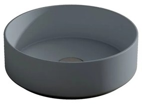 Lavabo da appoggio COLORS VISOBATH tondo piletta non inclusa in ceramica blu piletta non inclusa
