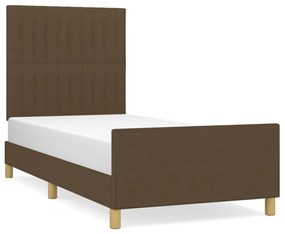 Giroletto senza materasso marrone scuro 80x200 cm tessuto