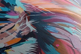 Stampa su tela – Leone con imitazione di pittura