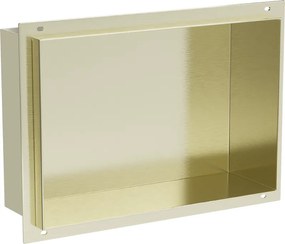 Mexen X-Wall-NR mensola ad incasso senza bordo 30 x 20 cm, oro spazzolato - 1951302010