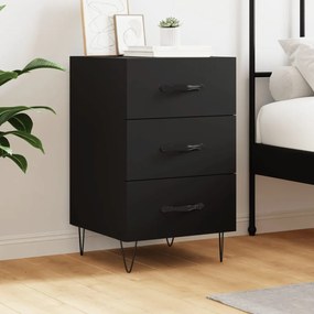 Comodino Nero 40x40x66 Cm İn Legno Multistrato /