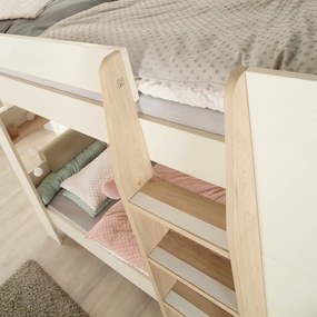 Letto da bambini a castello beige rete non inclusa 90x200 cm Double – Roba