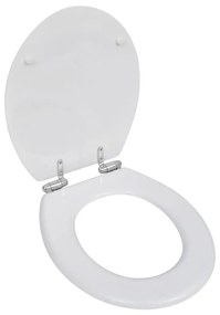 Sedile Wc Mdf Coperchio Chiusura Ammortizzata Semplice Bianco /