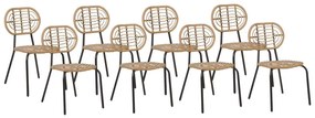 Set di 8 sedie rattan naturale PRATELLO Beliani