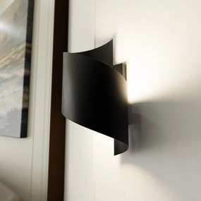 Applique Moderna 1 Luce Ubbe A Fascia In Acciaio Nero