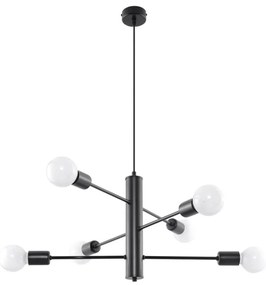 Lampadario a sospensione con filo DUOMO 6 6xE27/60W/230V nero