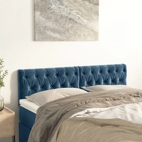 Testiere 2 Pz Blu Scuro 72x7x78/88 Cm İn Velluto /
