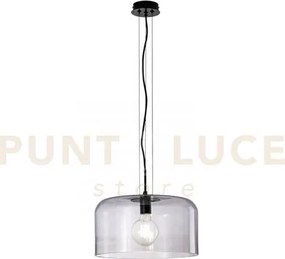 Lampadario a sospensione gibus fume' 1 luce attacco e27 35x35x150cm...